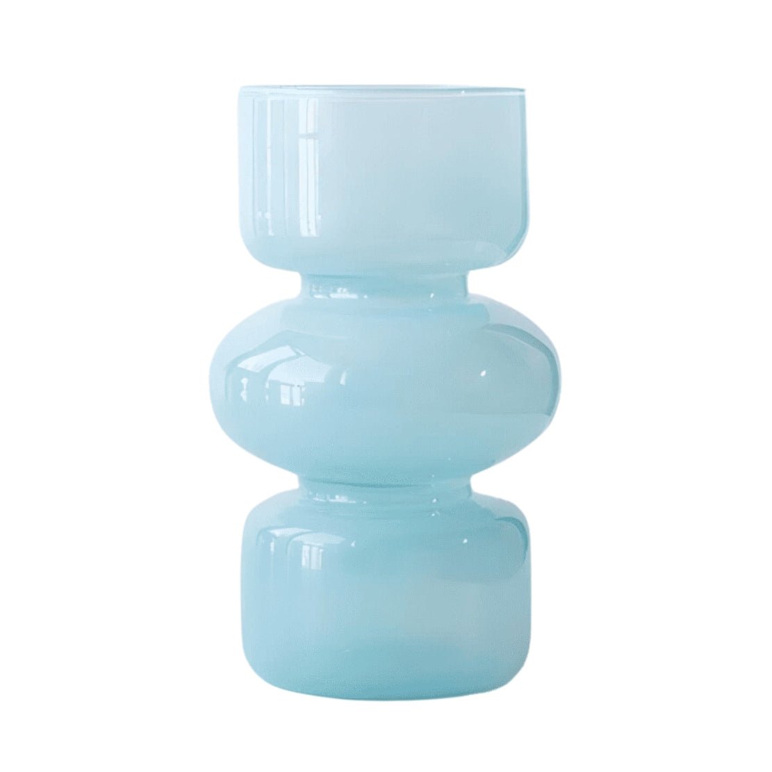 Blue geometric ball glass vase