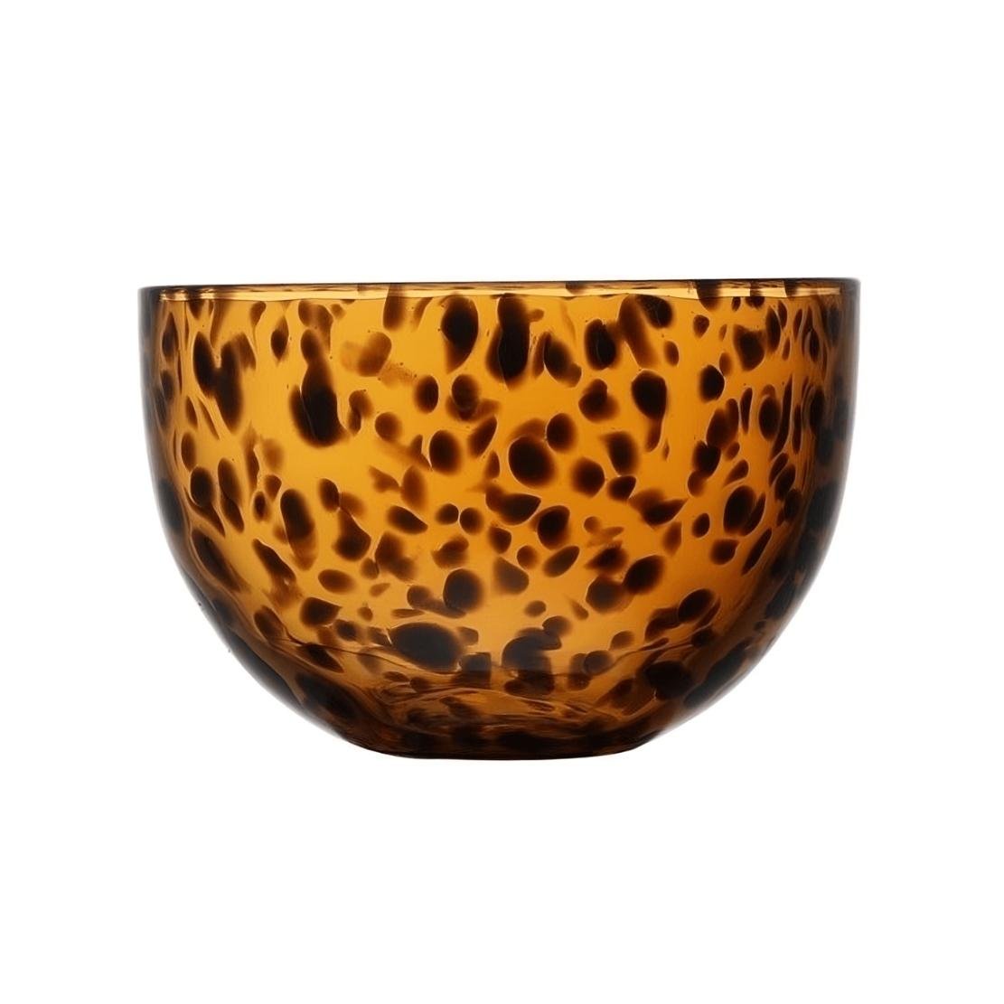 Brown glass tortoiseshell pattern bowl