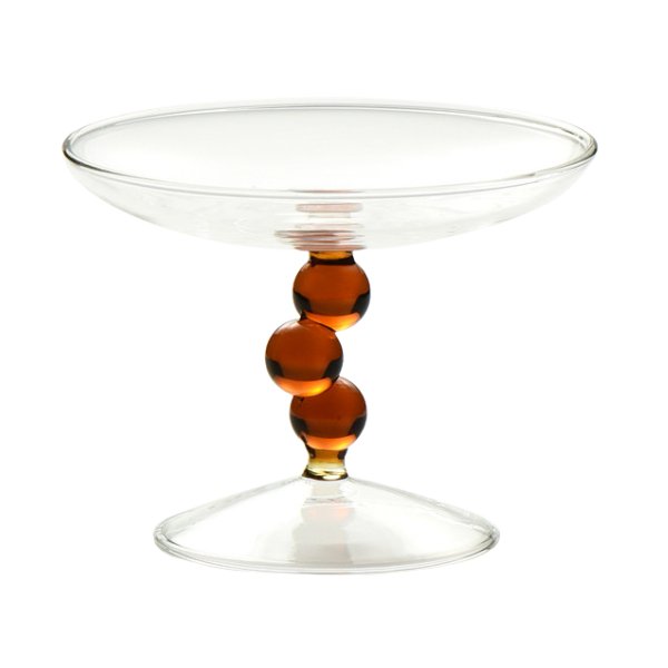 Elevated brown pearl glass tray