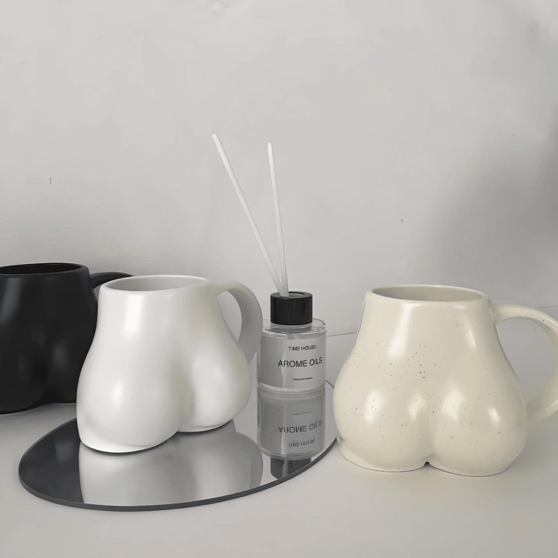 White ceramic body butt mug