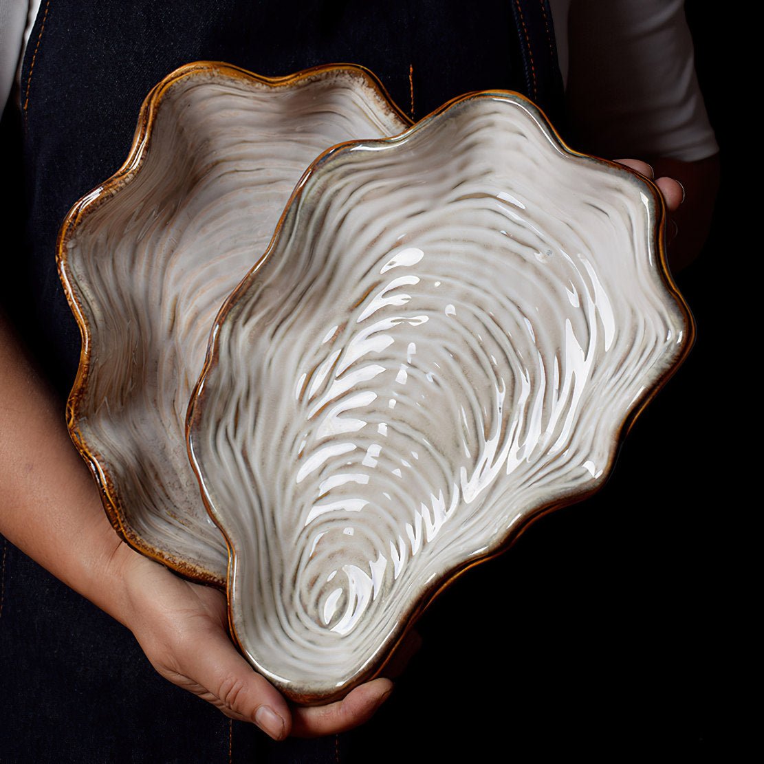 Ceramic shell design tableware dish plates