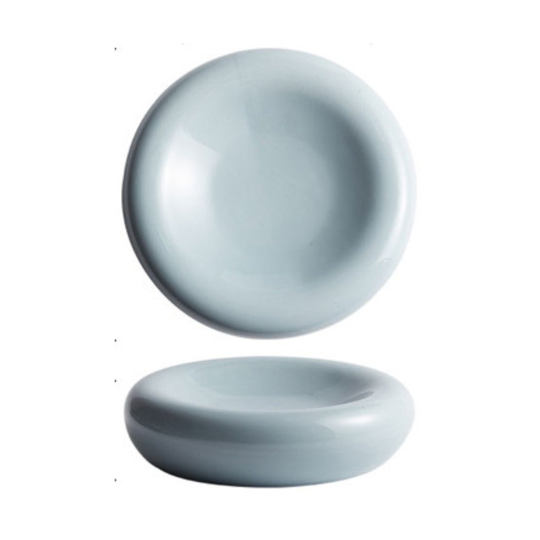 Blue, chunky ceramic orb plate