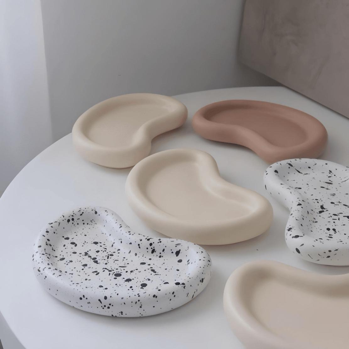 Ceramic bean shaped dining ware table plates