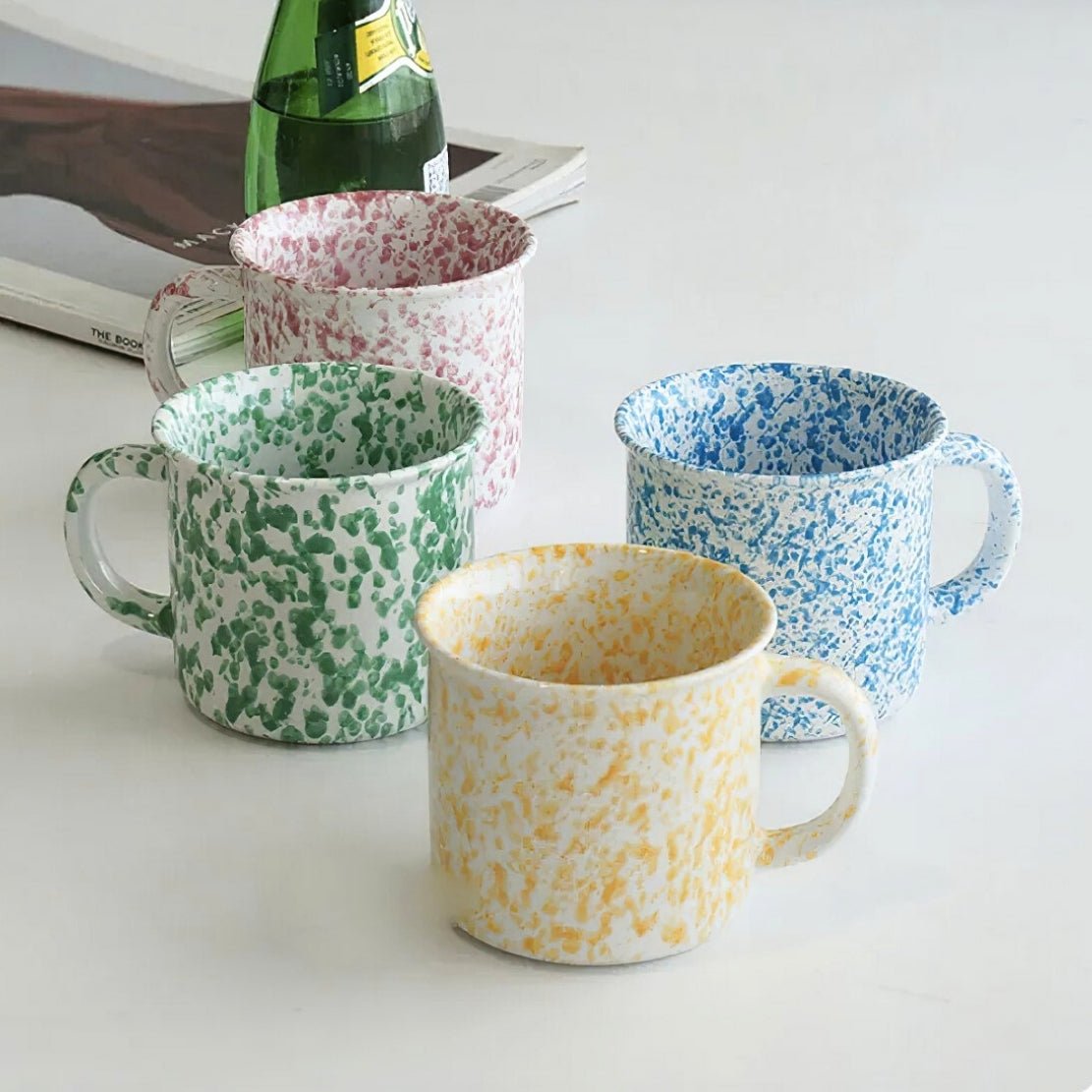 Colourful cute ceramic splash ink coffee mugs
