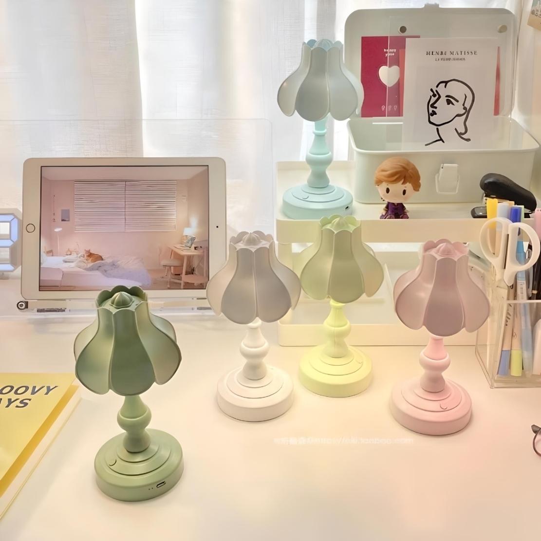 Cute pastel coloured tiny table lamps
