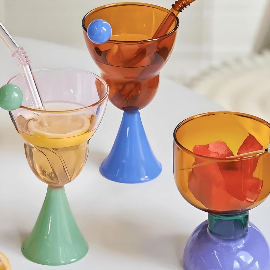 Fun colourful glass drinkware goblet