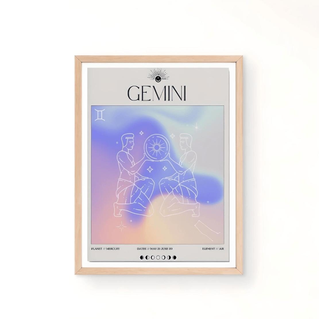 Gemini zodiac print aura astrology poster