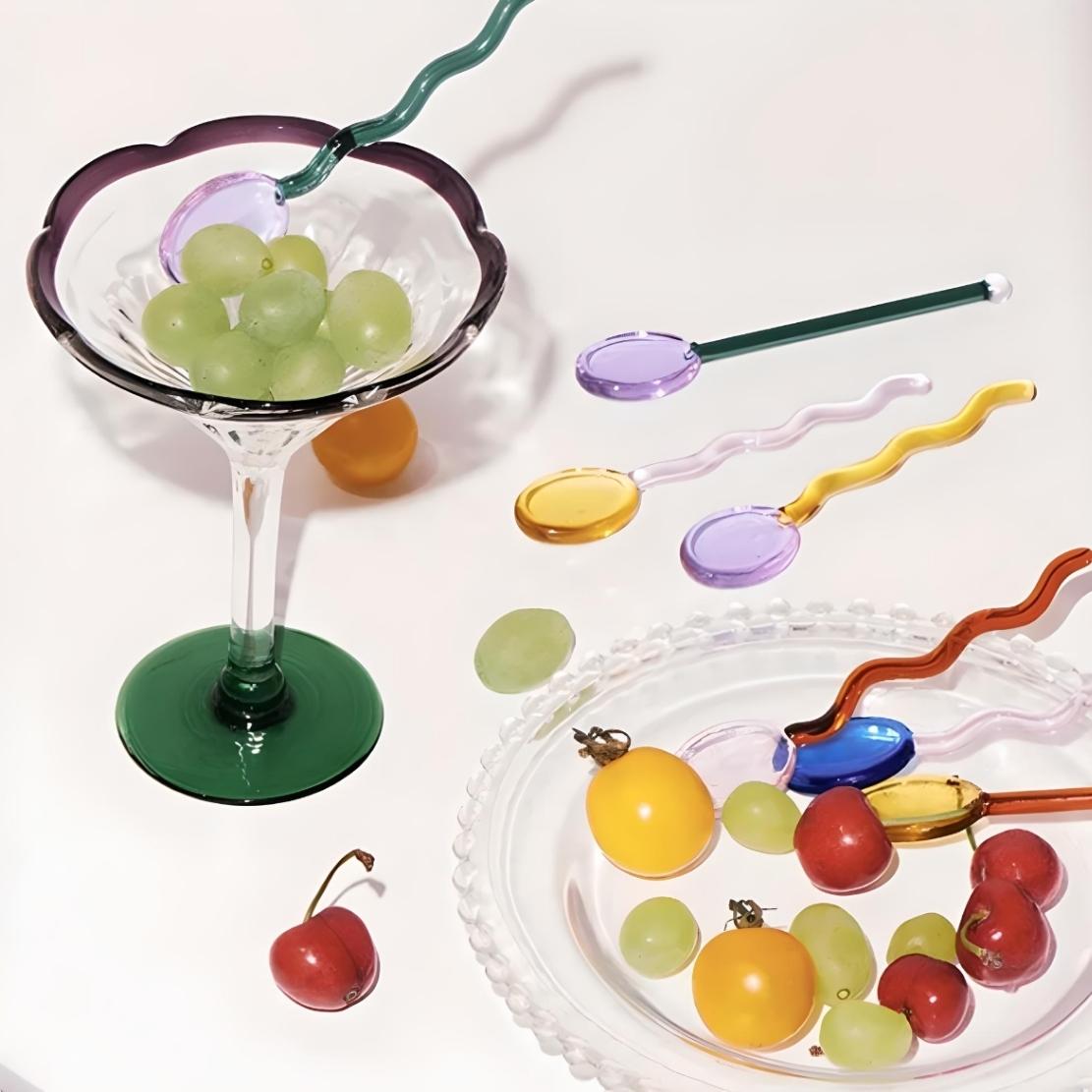 Lollipop colourful glass spoons