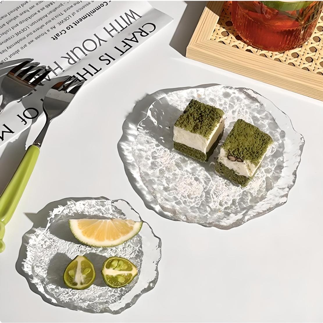 Irregular glass diningware plates