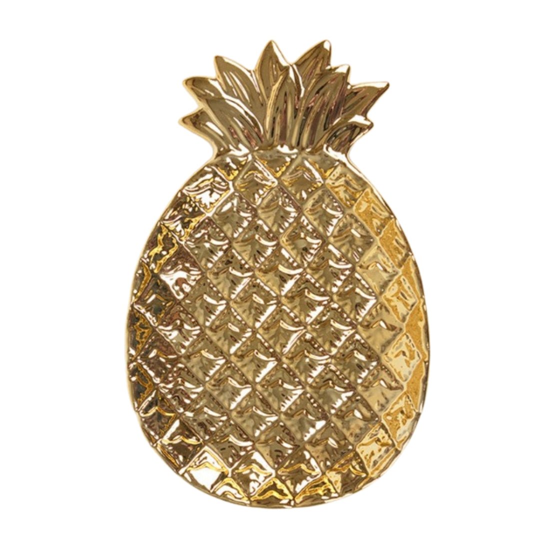 Gold, ceramic pineapple decorative tray