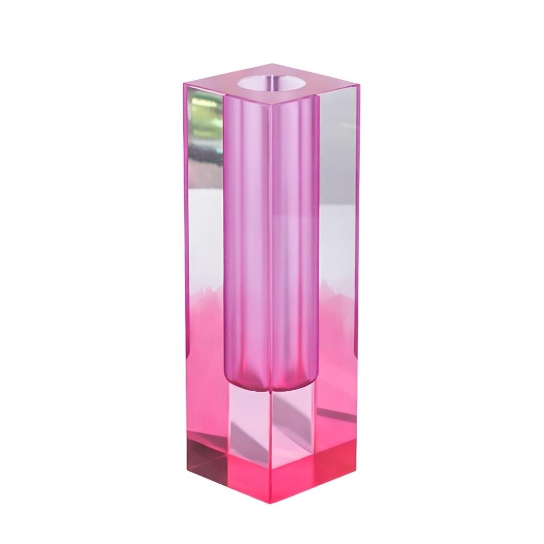 Gradient pink decorative acrylic vase