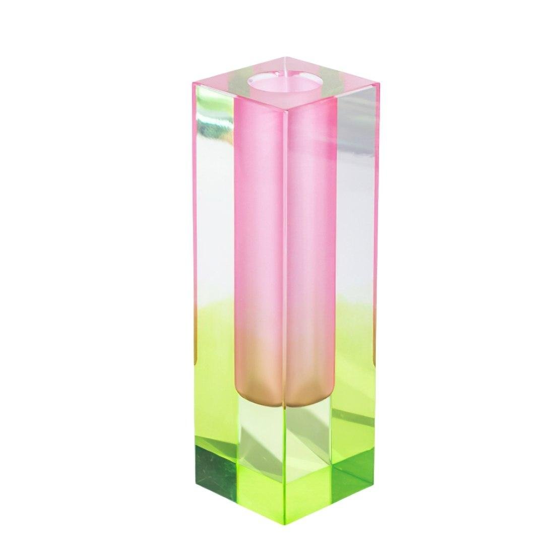 gradient design home decor pink and green acrylic vase.