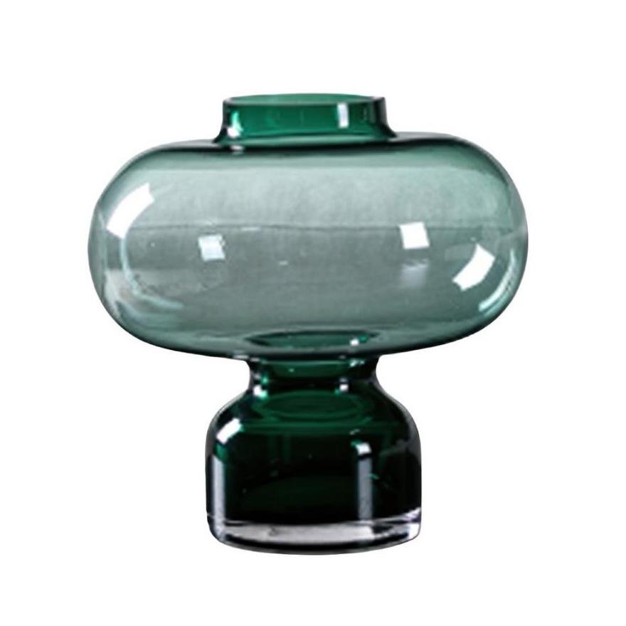 Green ball glass vase
