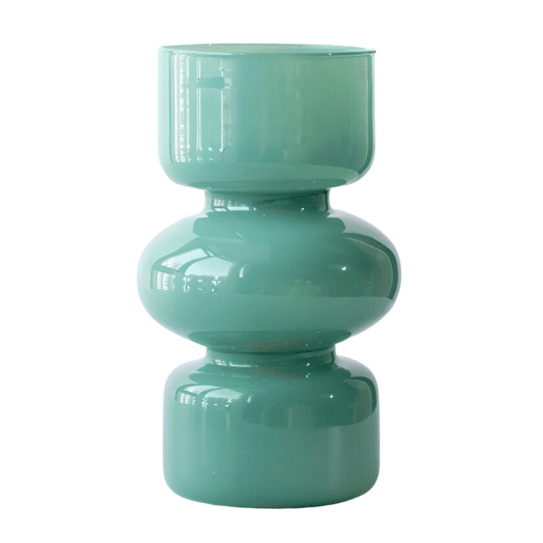 Green geometric ball glass vase