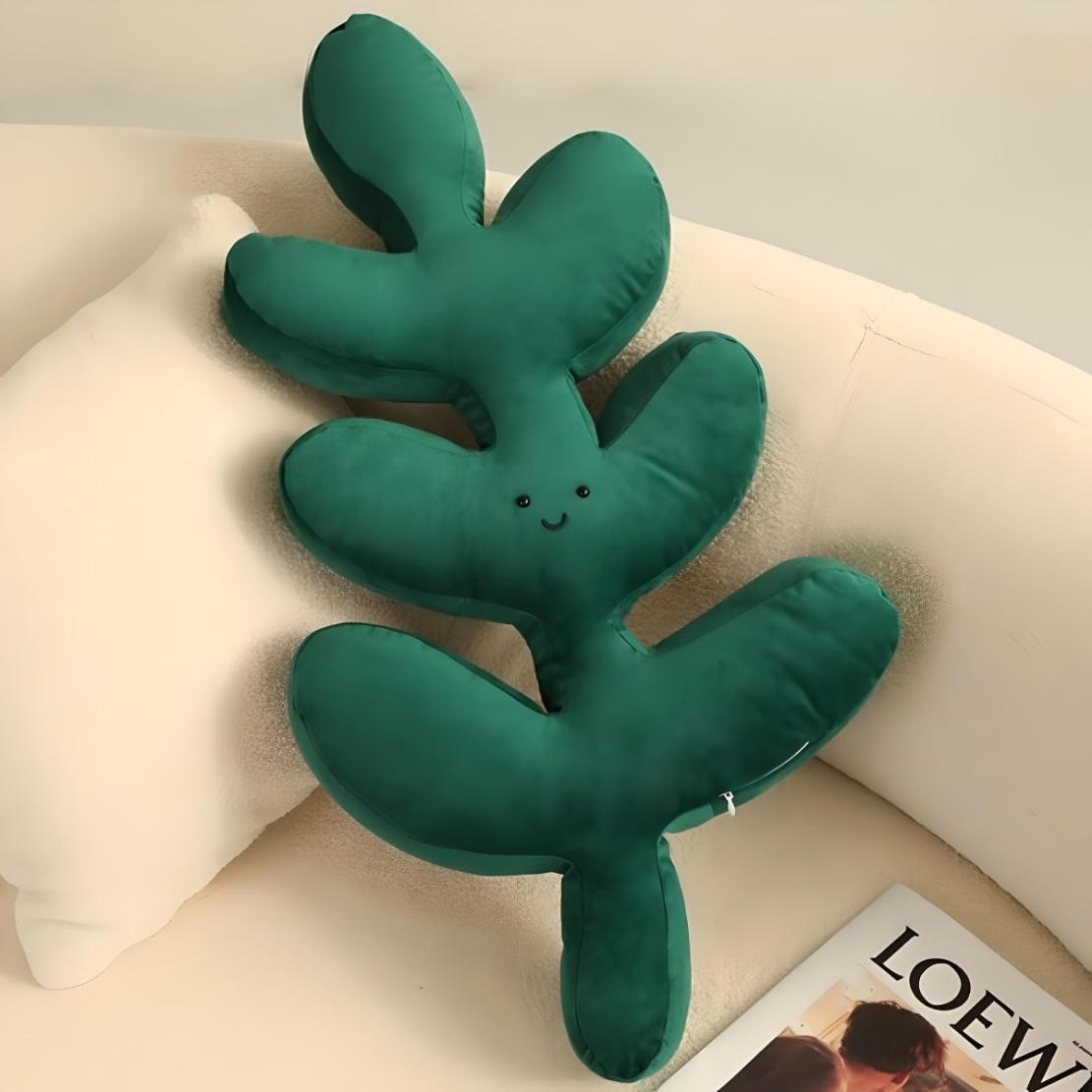 Green plant decorative throw pillow