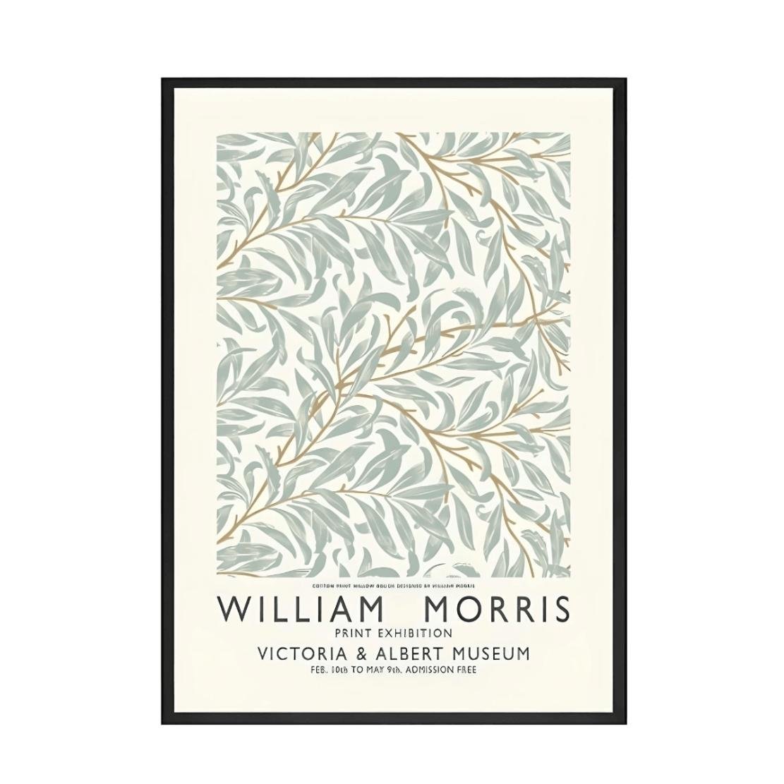 William Morris Green Leafs art print / Soft canvas poster