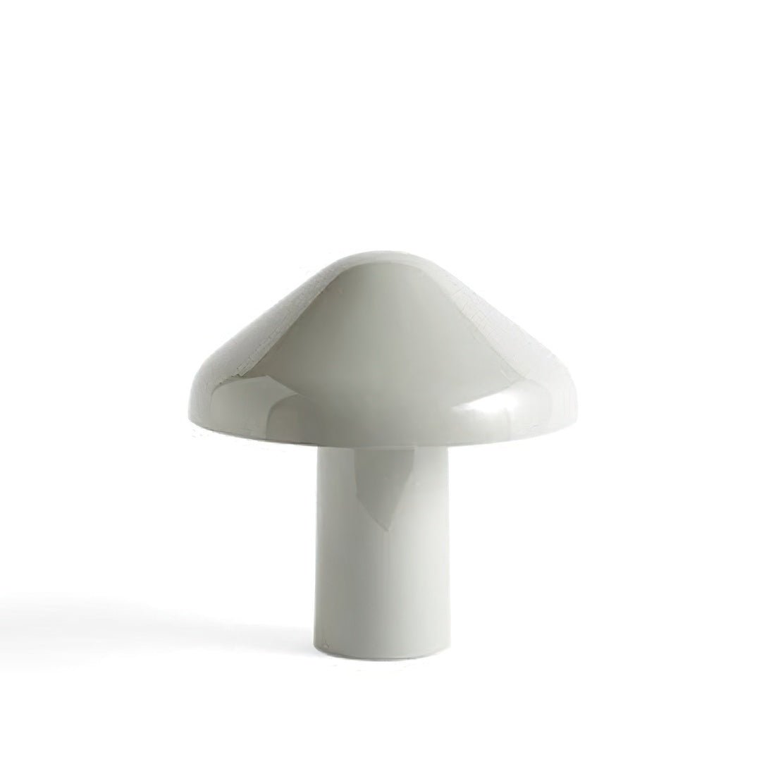 Grey, metallic USB mushroom table lamp