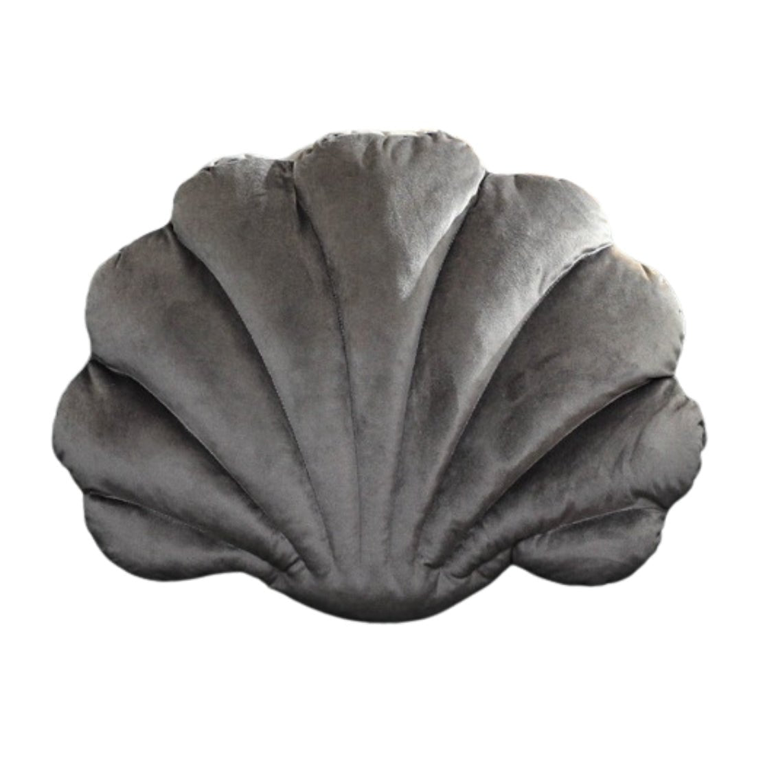Grey velvet decorative shell cushion
