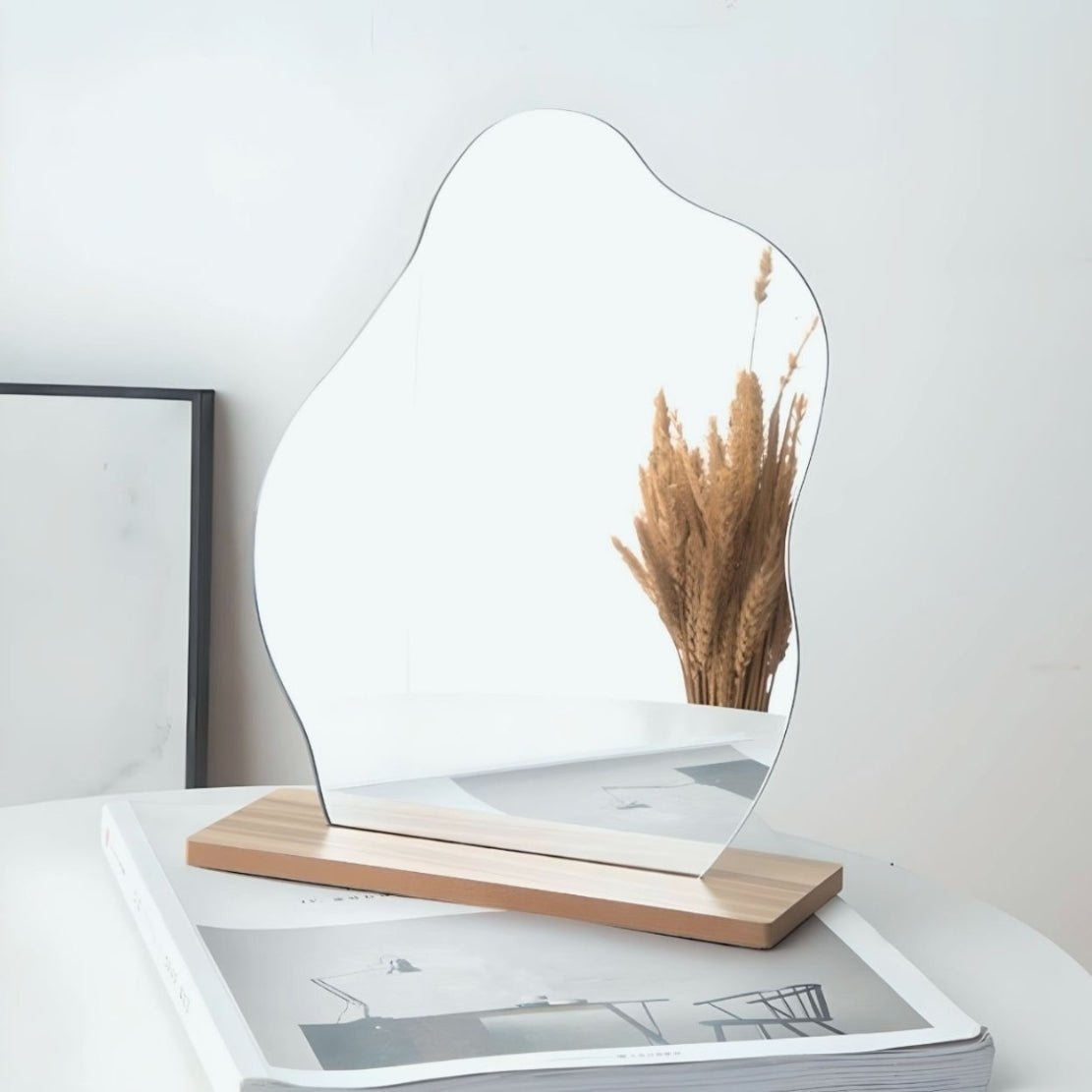 Asymmetrical shape decorative small table mirror