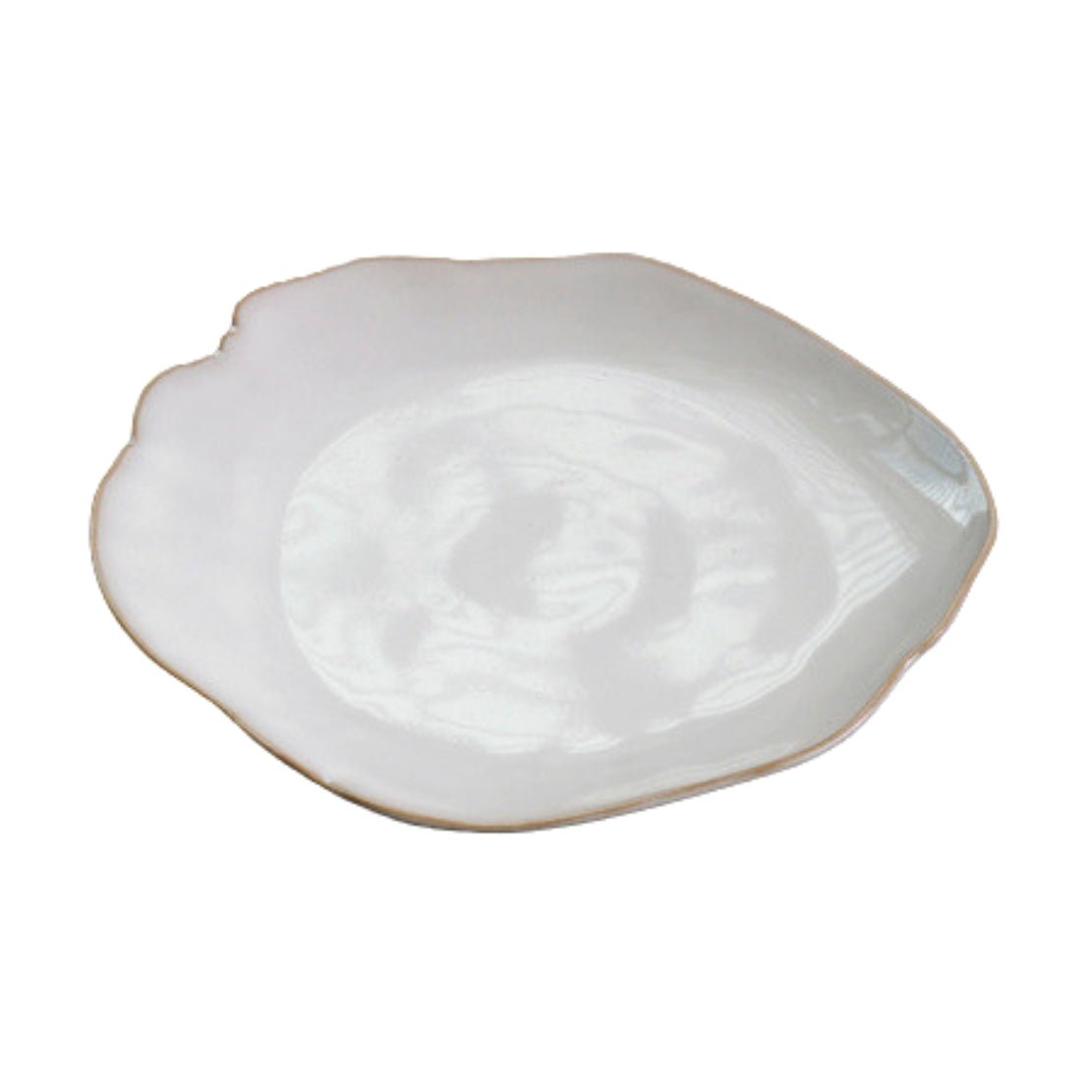 Asymmetrical white large plate