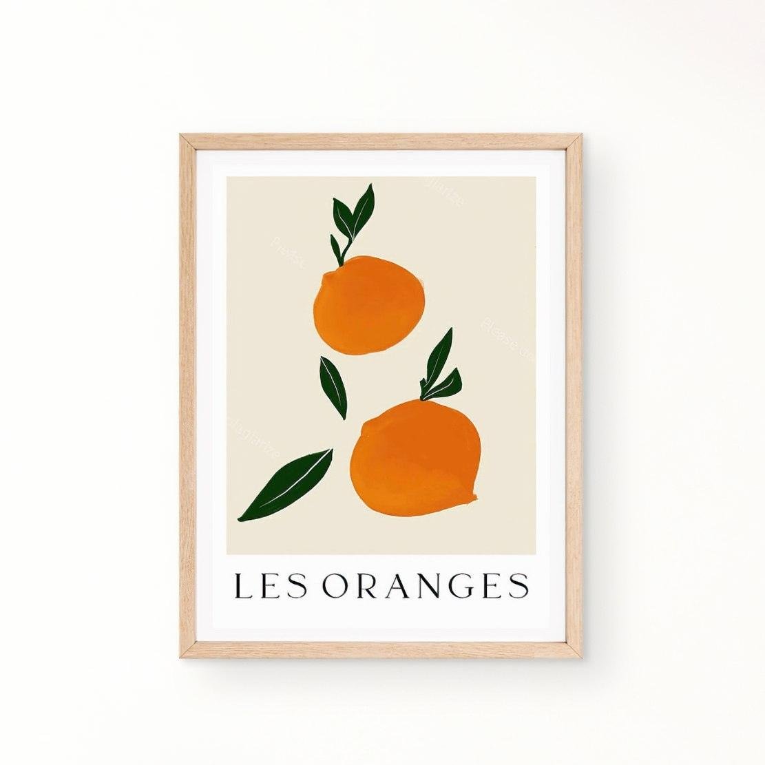 Les Oranges poster / Orange abstract art print 
