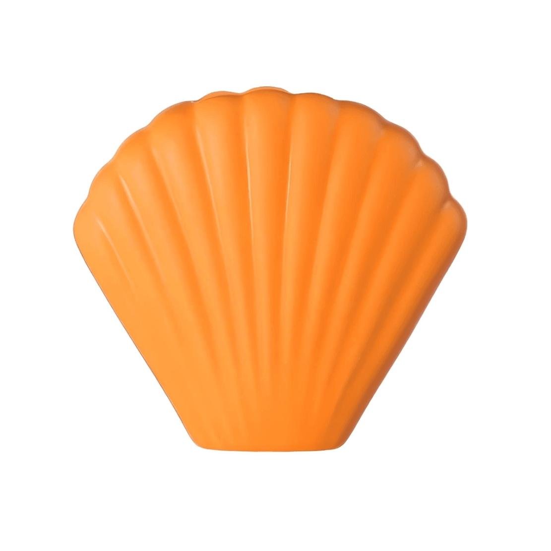 Orange ceramic shell vase