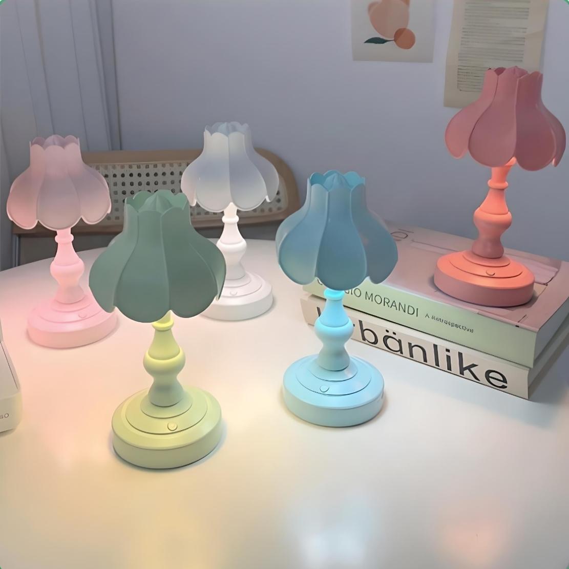 Pastel color portable USB tiny lotus table lamps