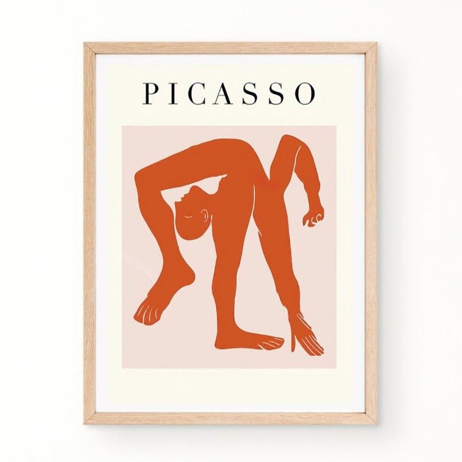 Picasso The Acrobat Poster / Orange abstract art print