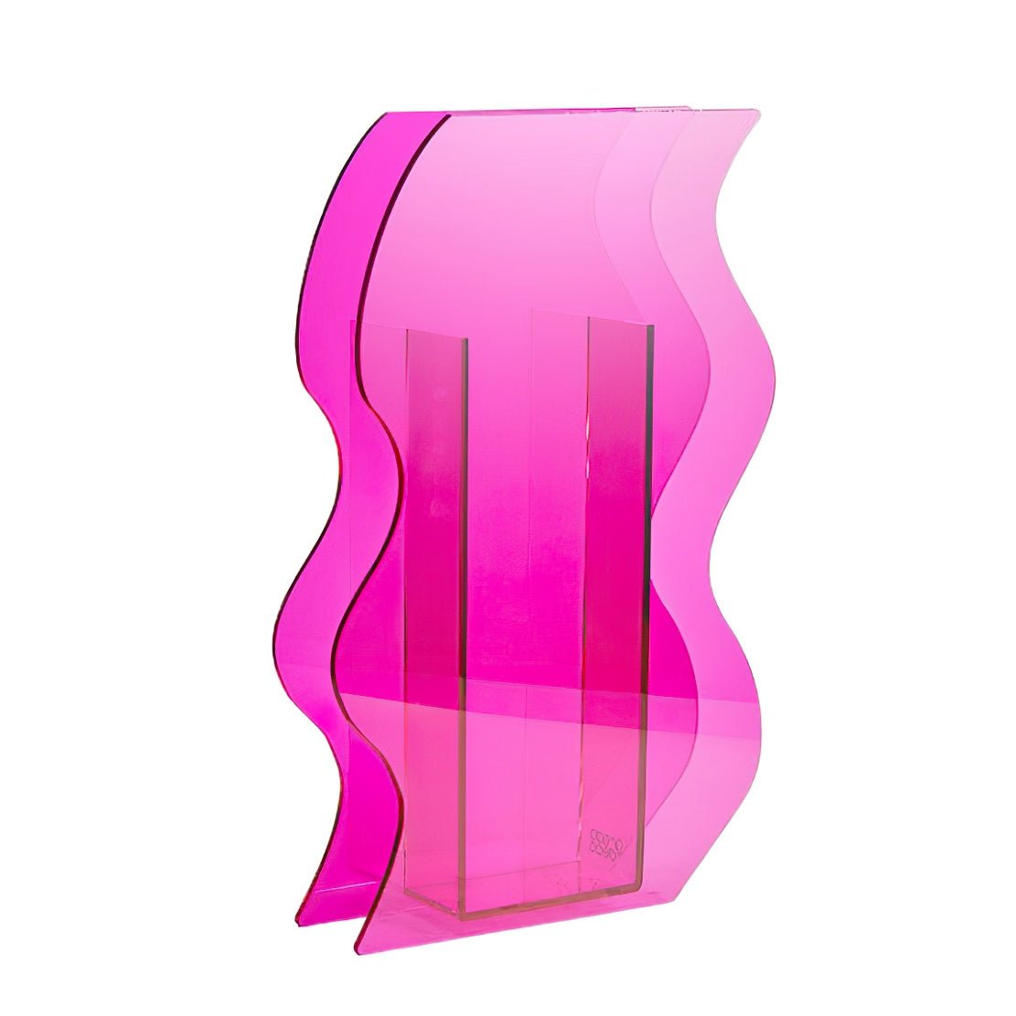 Pink wavy acrylic decorative vase