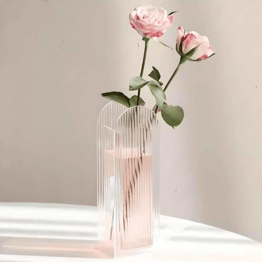 Pink, arch decorative acrylic flower vase