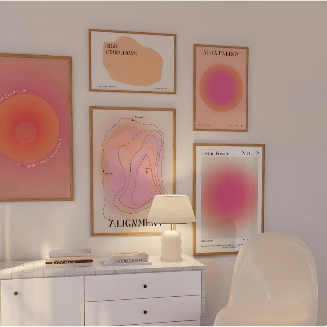 Pink, aura orb wall decor posters