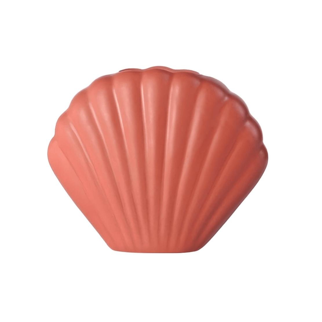 Pink ceramic shell vase