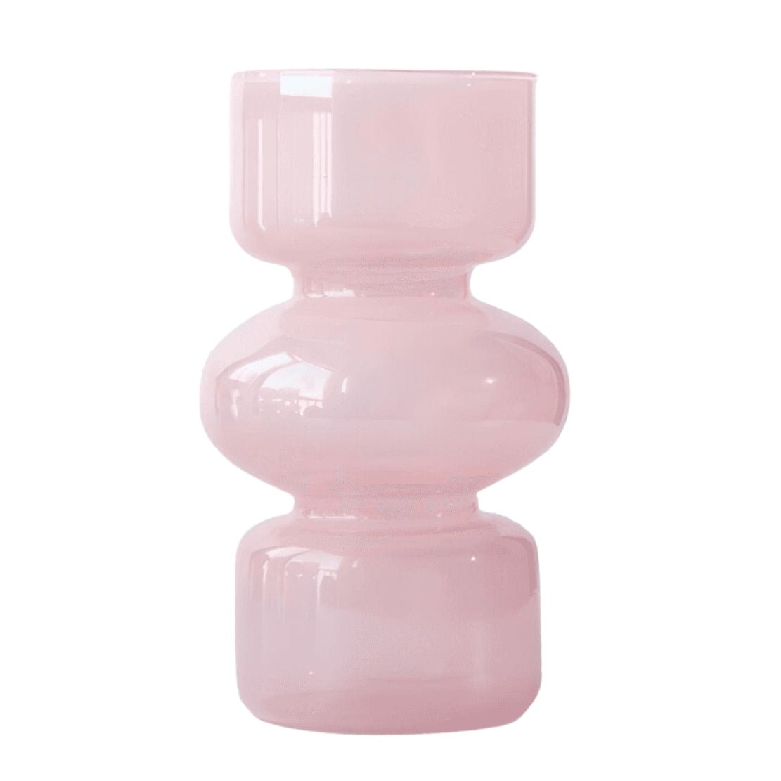 Pink geometric ball glass vase