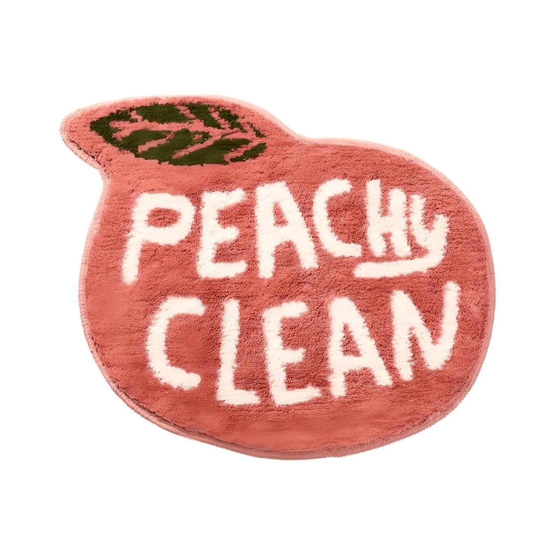 Pink peach bathmat with text
