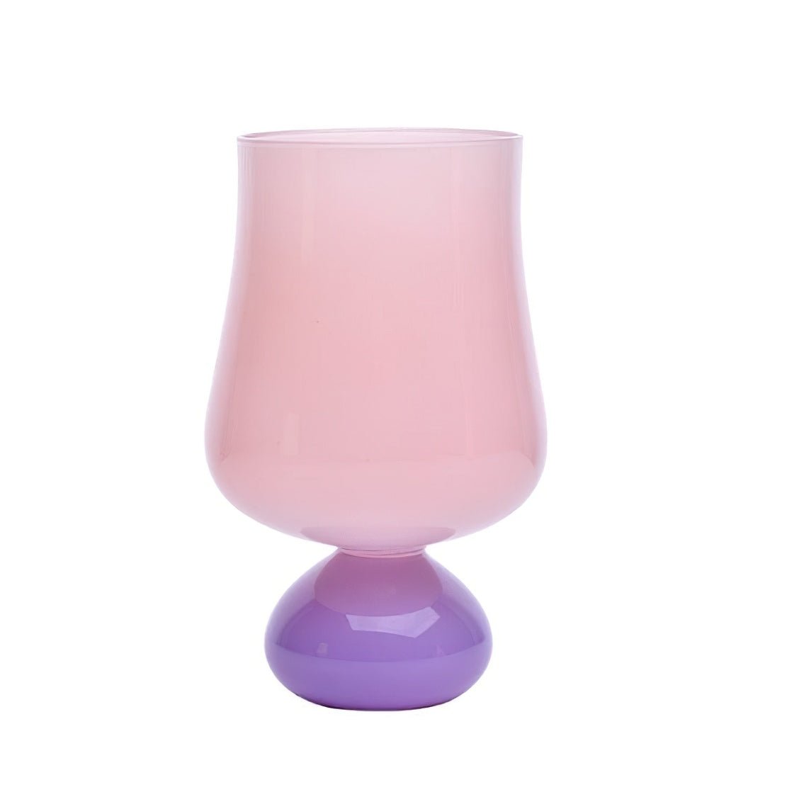 Pink & purple tulip flower shape drinking glass