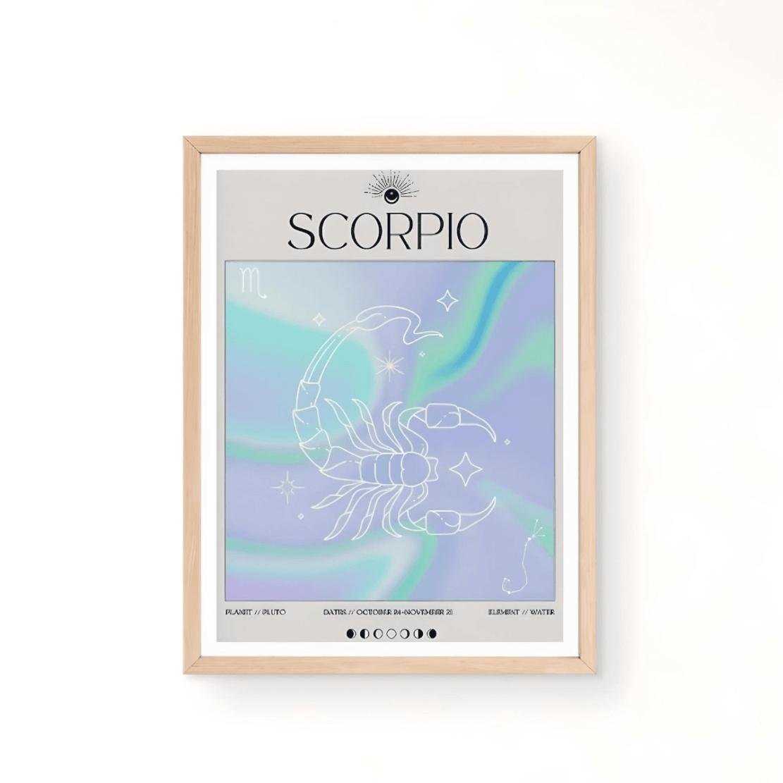 Scorpio zodiac print aura astrology poster