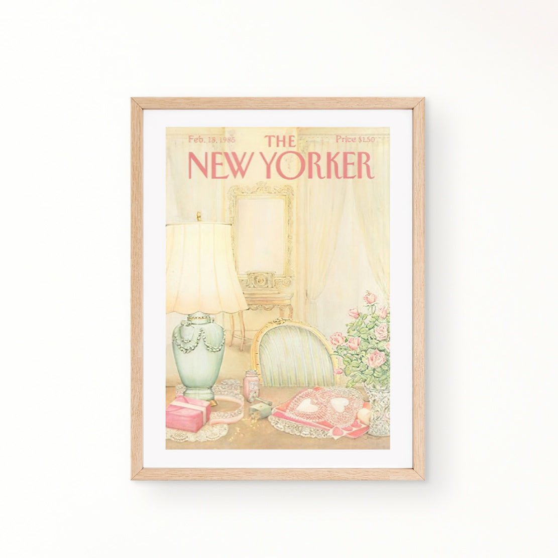 The New Yorker vintage cover poster pink dressing room