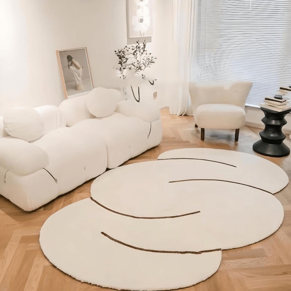 White bubble cloud living room floor carpet