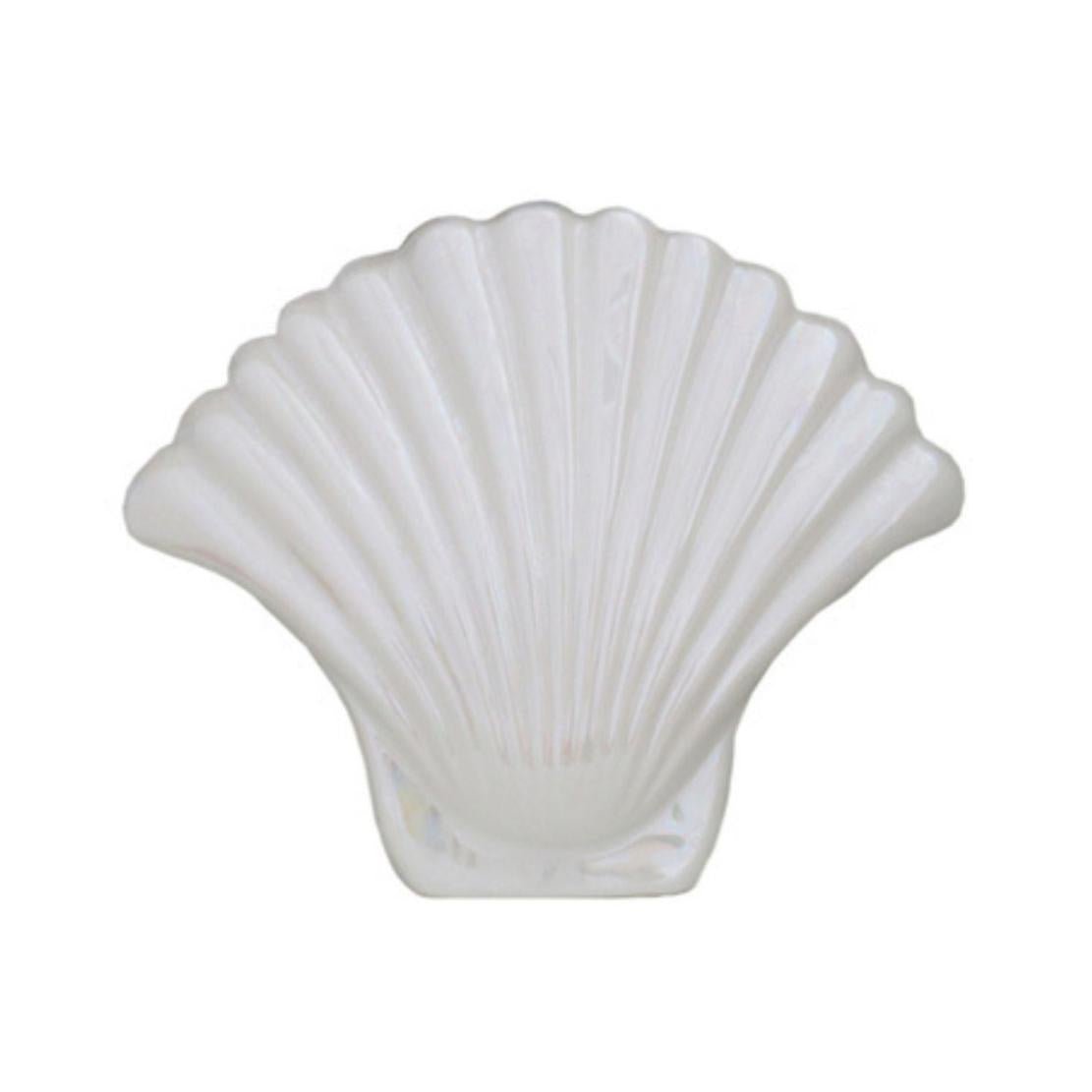 White, ceramic shell design vase