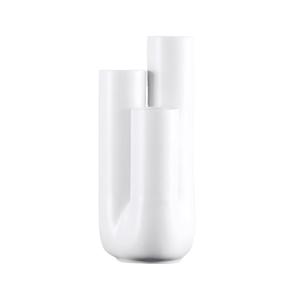 White, ceramic pipe vase