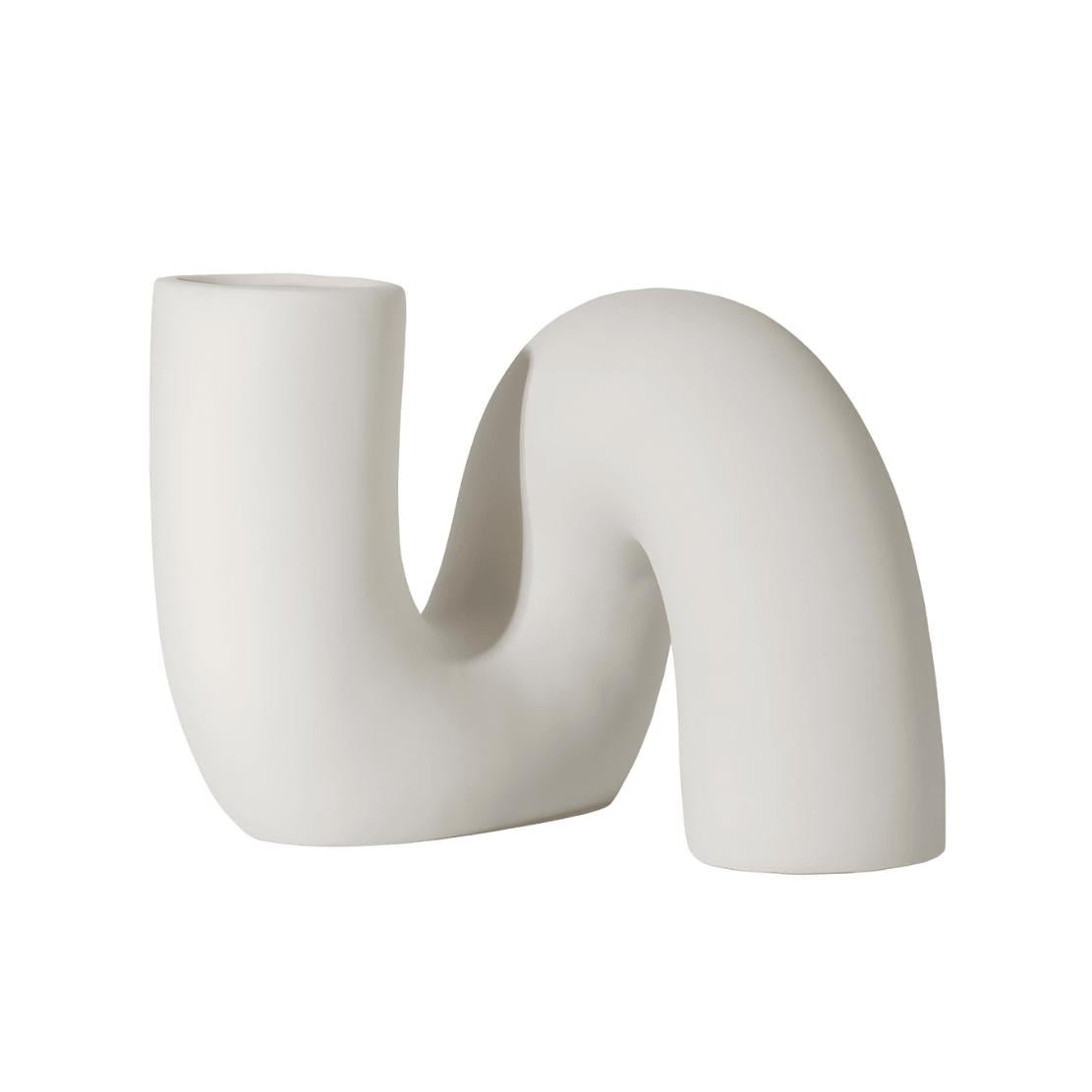 White ceramic twist vase