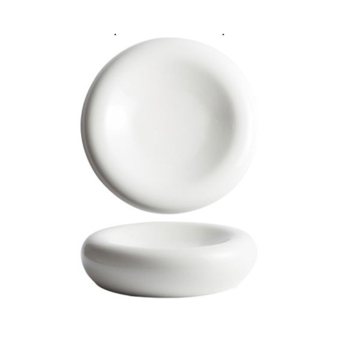 White, chunky ceramic orb plate