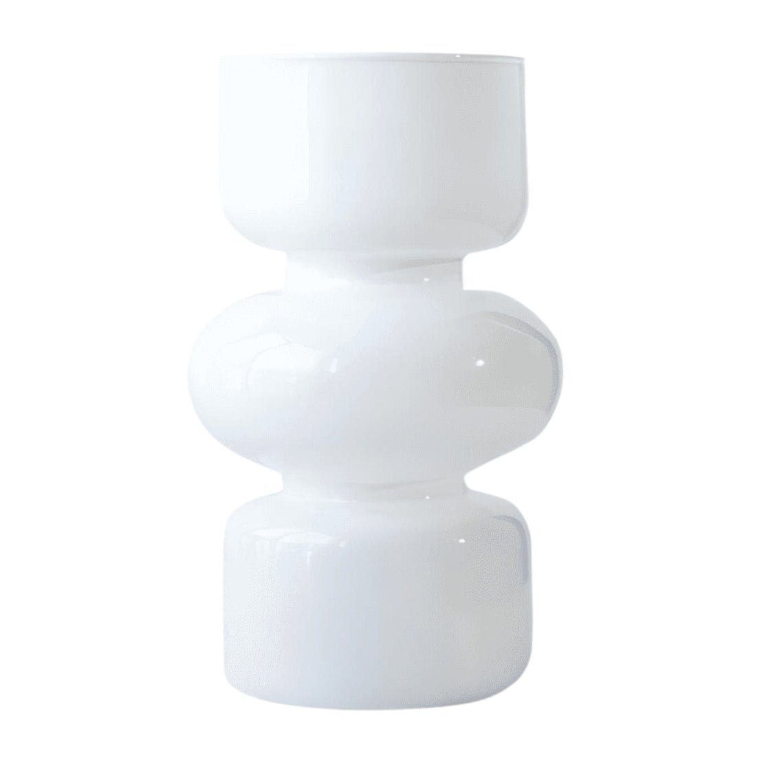 White geometric ball glass vase