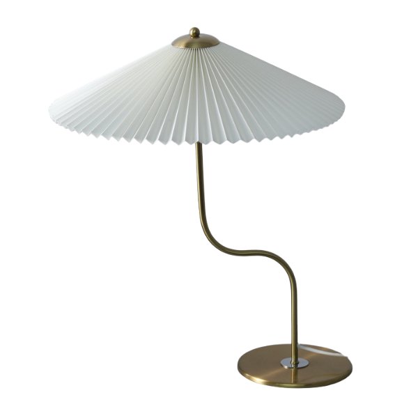 White & gold vintage umbrella lamp