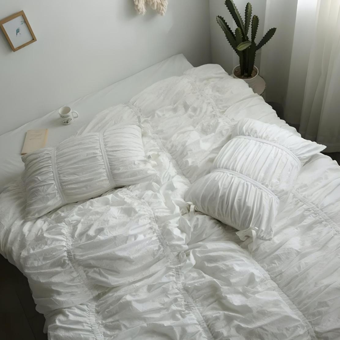 White minimalist dreamy bedding set