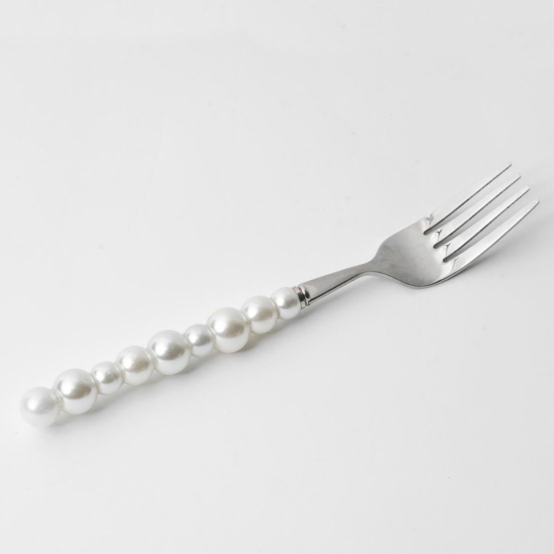 White pearl silver tableware fork
