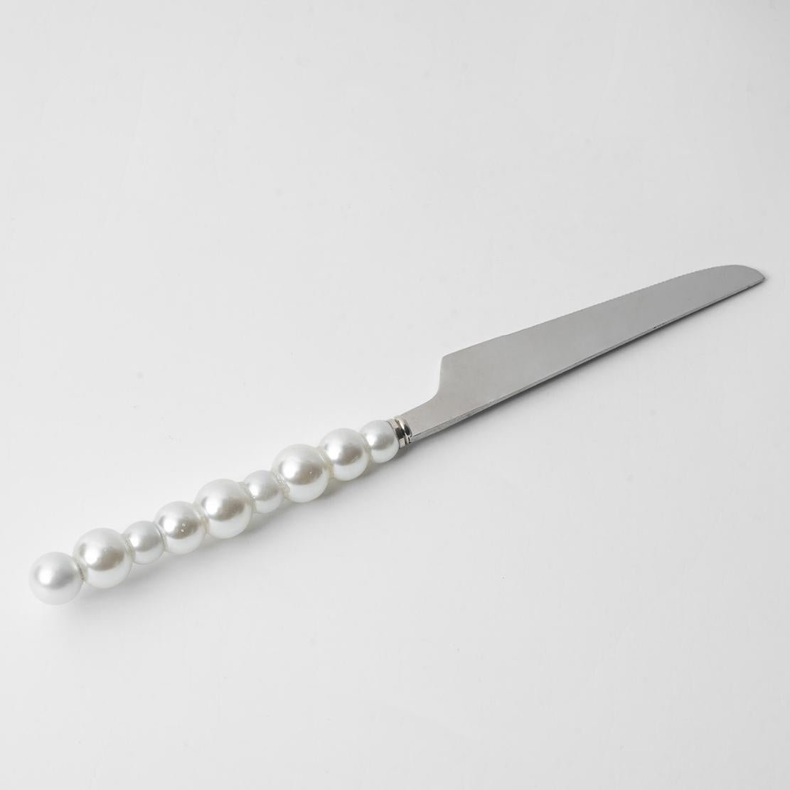 White pearl silver tableware knife