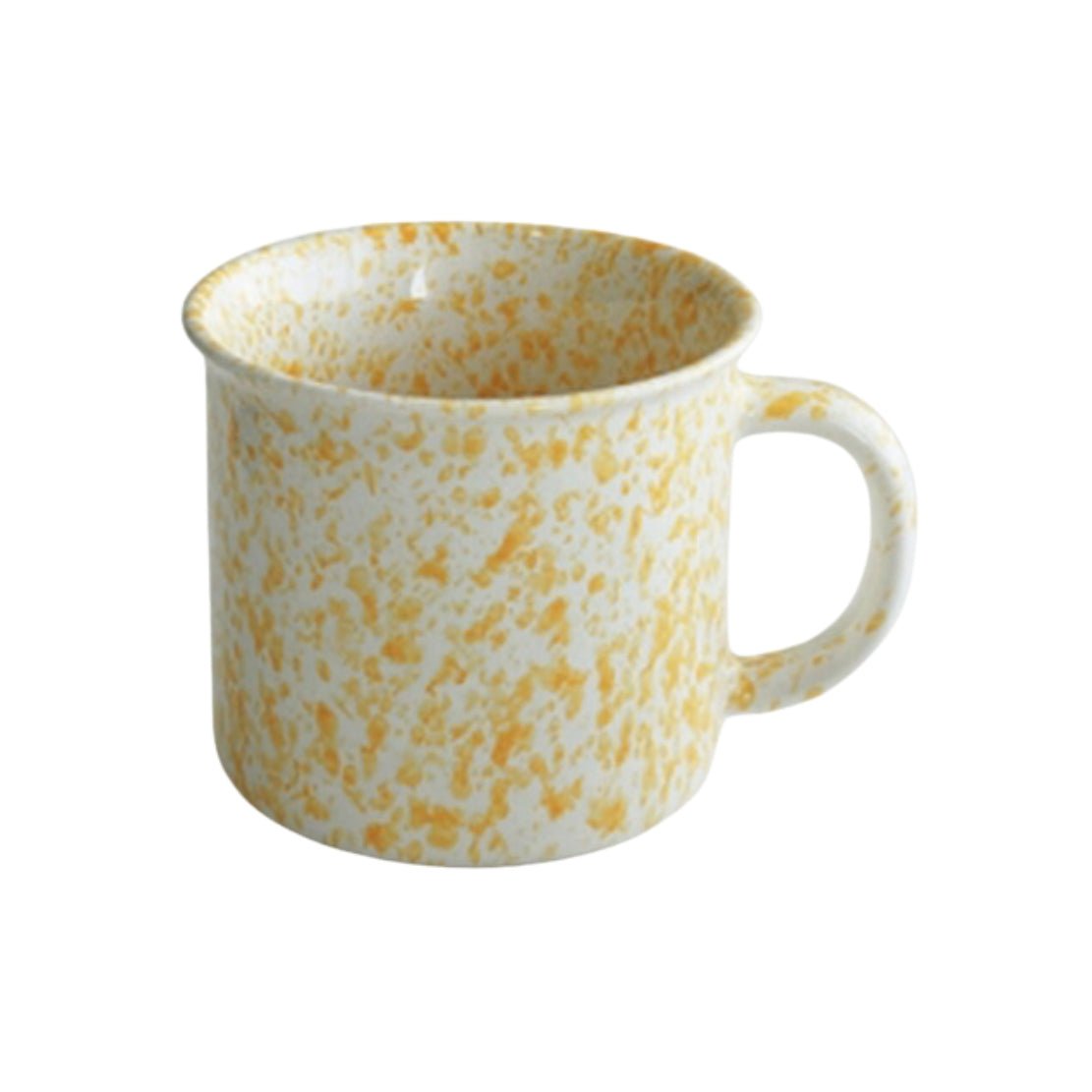 Yellow & white splash ink ceramic coffee mug
