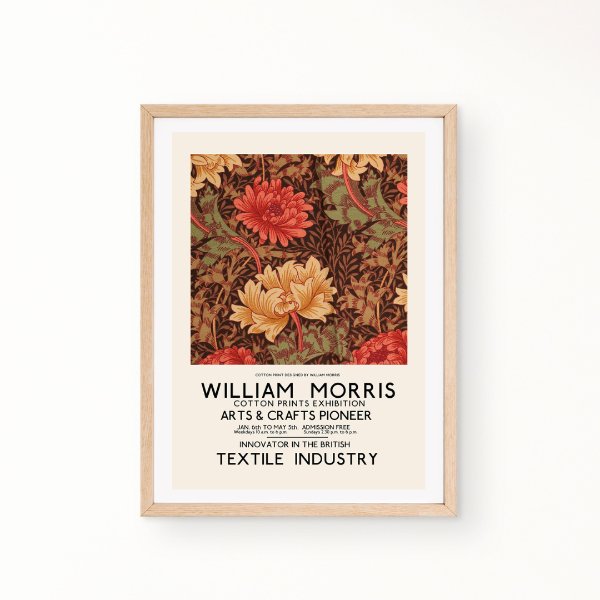William Morris Red Flowers Art Print