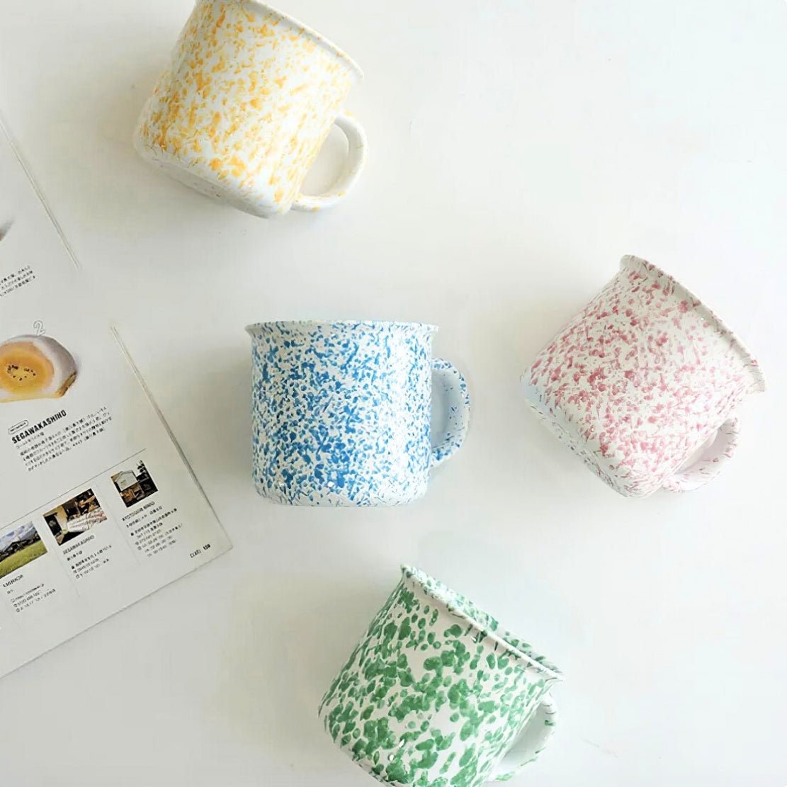 Colourful splash ink ceramic kitchen mugs